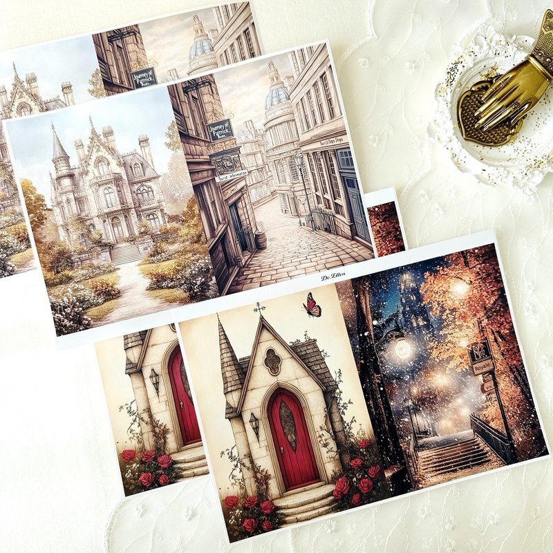 Z153 - vintage background - 貼紙 - 紙 