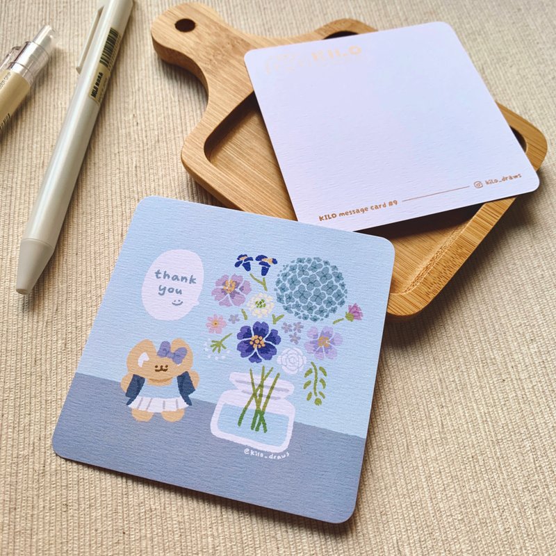 KILO Illustrated Greeting Card | Flower Language Series- thank you - Cards & Postcards - Paper Blue