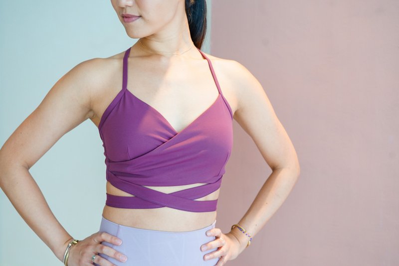 【FlexiFlow】Tatiana自由之心系帶運動內衣 - 運動內衣 - 尼龍 紫色