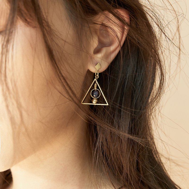 Dimension of Triangle Earrings - Earrings & Clip-ons - Other Metals 