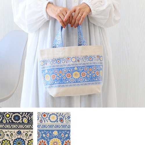 Moonstar House 星月屋 【預訂】印度製 東歐花朵刺繡印花圖案手提袋