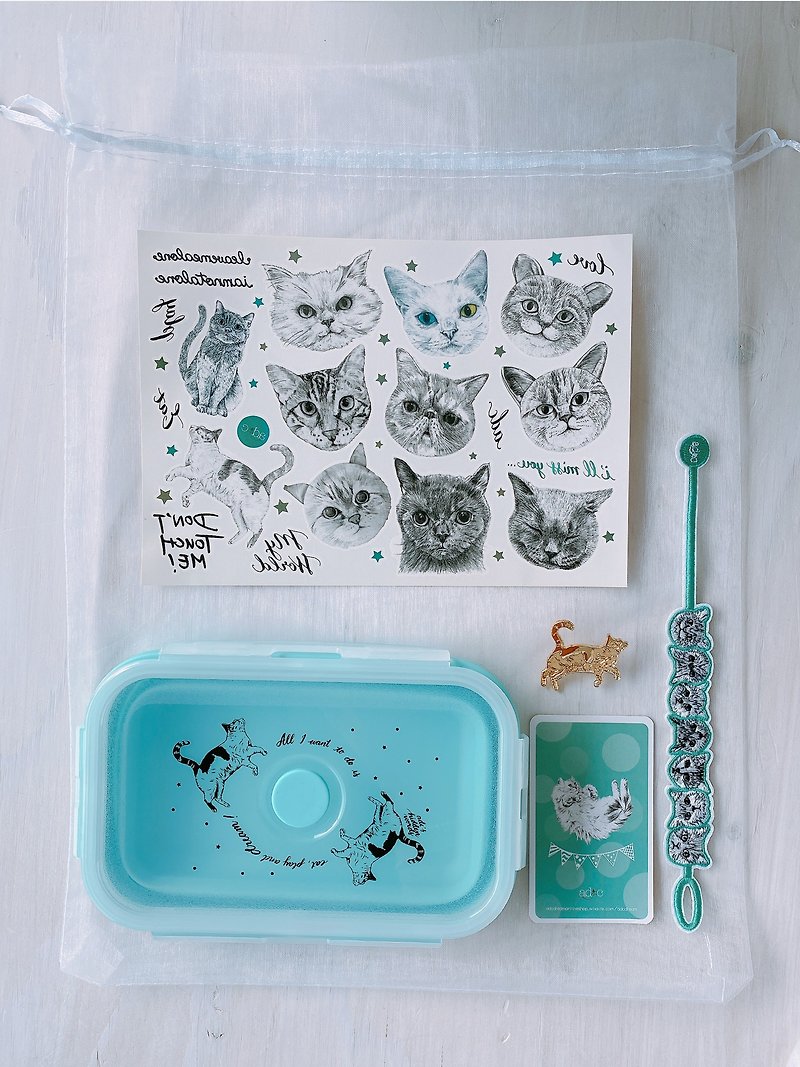 Party Cat fukubukuro / grab bag / Lucky Bag - เข็มกลัด - วัสดุอื่นๆ สีน้ำเงิน