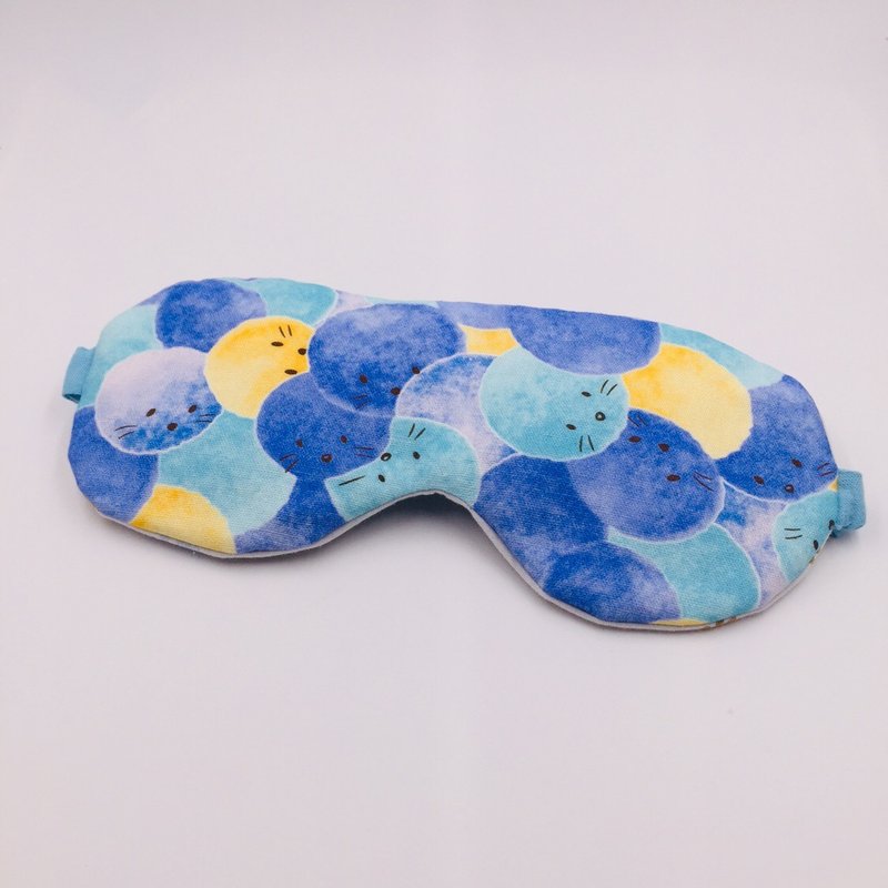 Hair ball cat comfort eye mask eye mask - ผ้าปิดตา - ผ้าฝ้าย/ผ้าลินิน สีน้ำเงิน