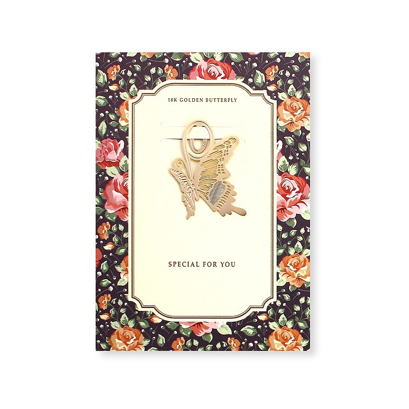 Bookfriends-18K gold natural style bookmarks - butterfly, BZC24166 - ที่คั่นหนังสือ - โลหะ สีทอง