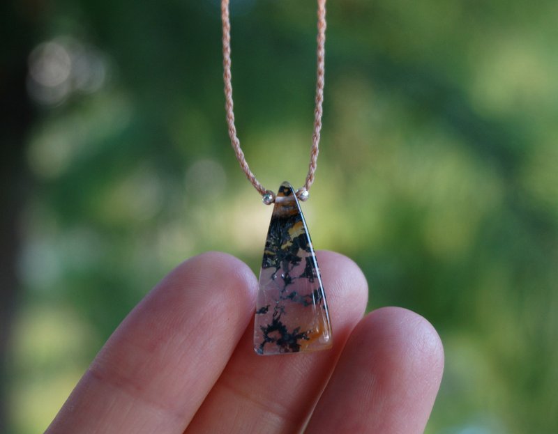 | MC | Natural Crystal Tree Rainbow Clavicle Chain Bracelet Handmade Wax Thread Knitting - สร้อยคอ - คริสตัล สีทอง