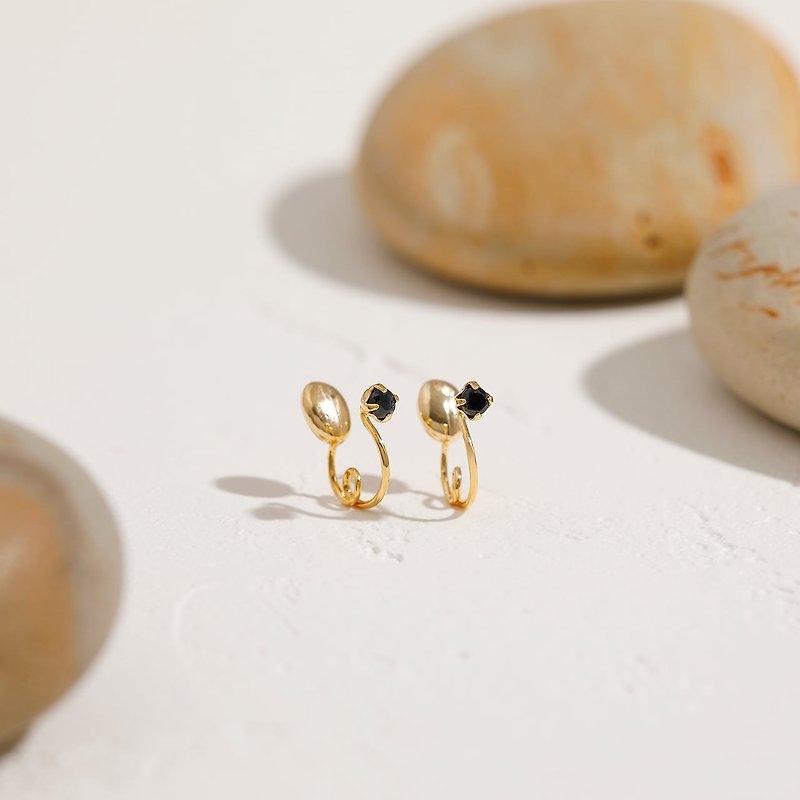 birthstone - September sapphire mini loop fit Clip-On birthstone - Earrings & Clip-ons - Gemstone Gold