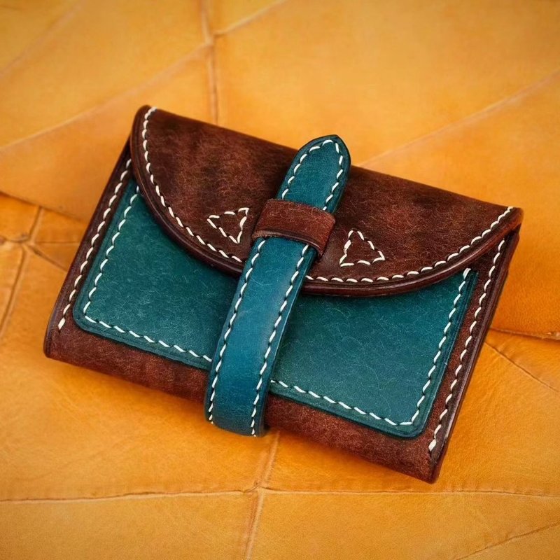 Vintage插扣式卡包丨日式銀包丨意大利牛皮手造丨支持客製化訂製 - 銀包 - 真皮 