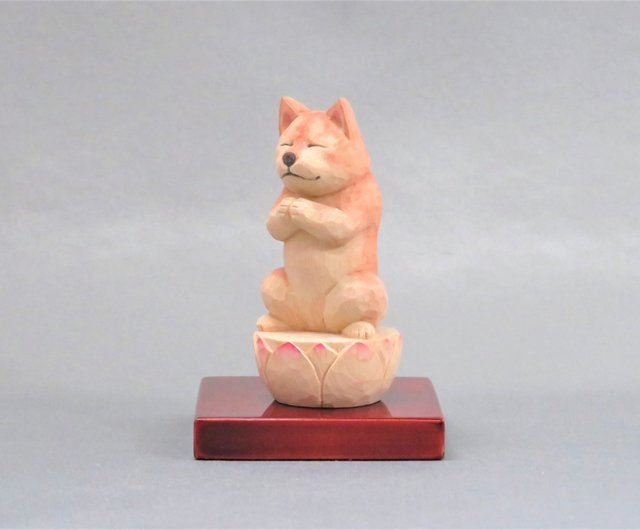 木　木製　木彫　木彫り　犬　置物 2点セット 木彫りの犬 バスウッド 置物 動物 ギフト プレゼント