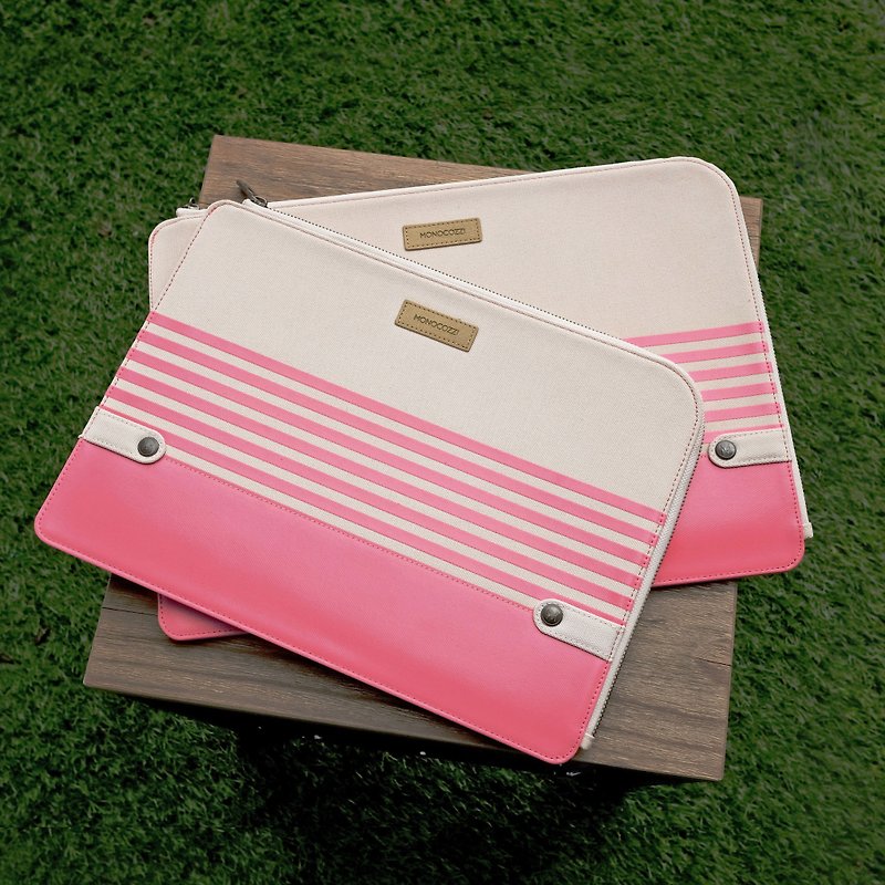 Gritty | Ultra Slim Sleeve for MacBook Pro 15" w/ USB-C & MacBook Air 13" - Pink - Tablet & Laptop Cases - Cotton & Hemp Pink