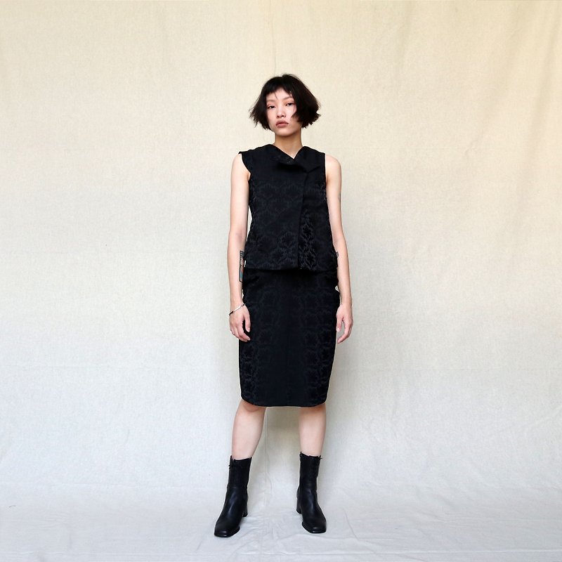 Pumpkin Vintage. Ancient UNDERCOVER 1998 Deconstructed Sleeveless Dress - ชุดเดรส - วัสดุอื่นๆ สีดำ