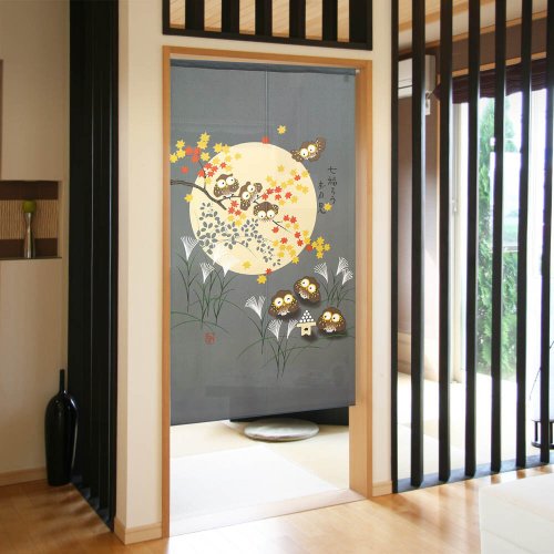 Moonstar House 星月屋 【預訂】日本製 月見秋葉貓頭鷹門簾