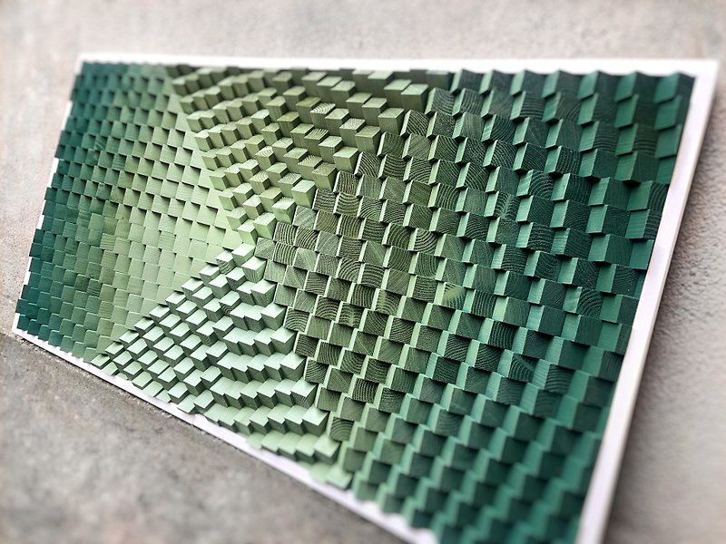3D Acoustic Panel - Wood Wall Art - Music Room - Emerald Pine Reseda Pale Green - 壁貼/牆壁裝飾 - 木頭 綠色
