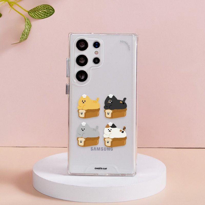 周氏喵喵吐司喵喵防摔透明SAMSUNG手機殼 - 手機殼/手機套 - 塑膠 多色