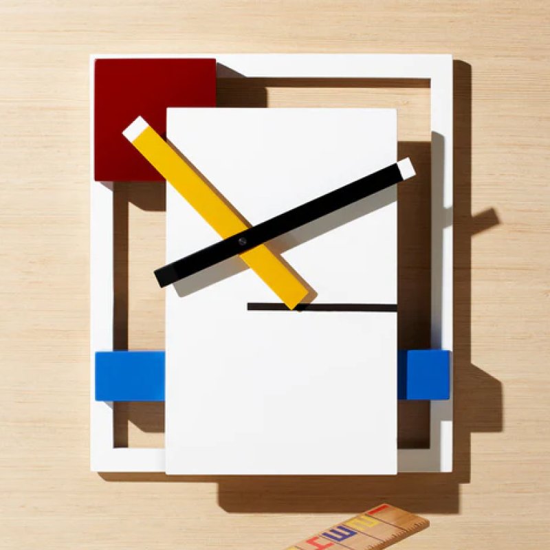 美國 MoMA 荷蘭風格派掛鐘 De Stijl Clock 創意藝術設計時鐘禮物 - 時鐘/鬧鐘 - 木頭 
