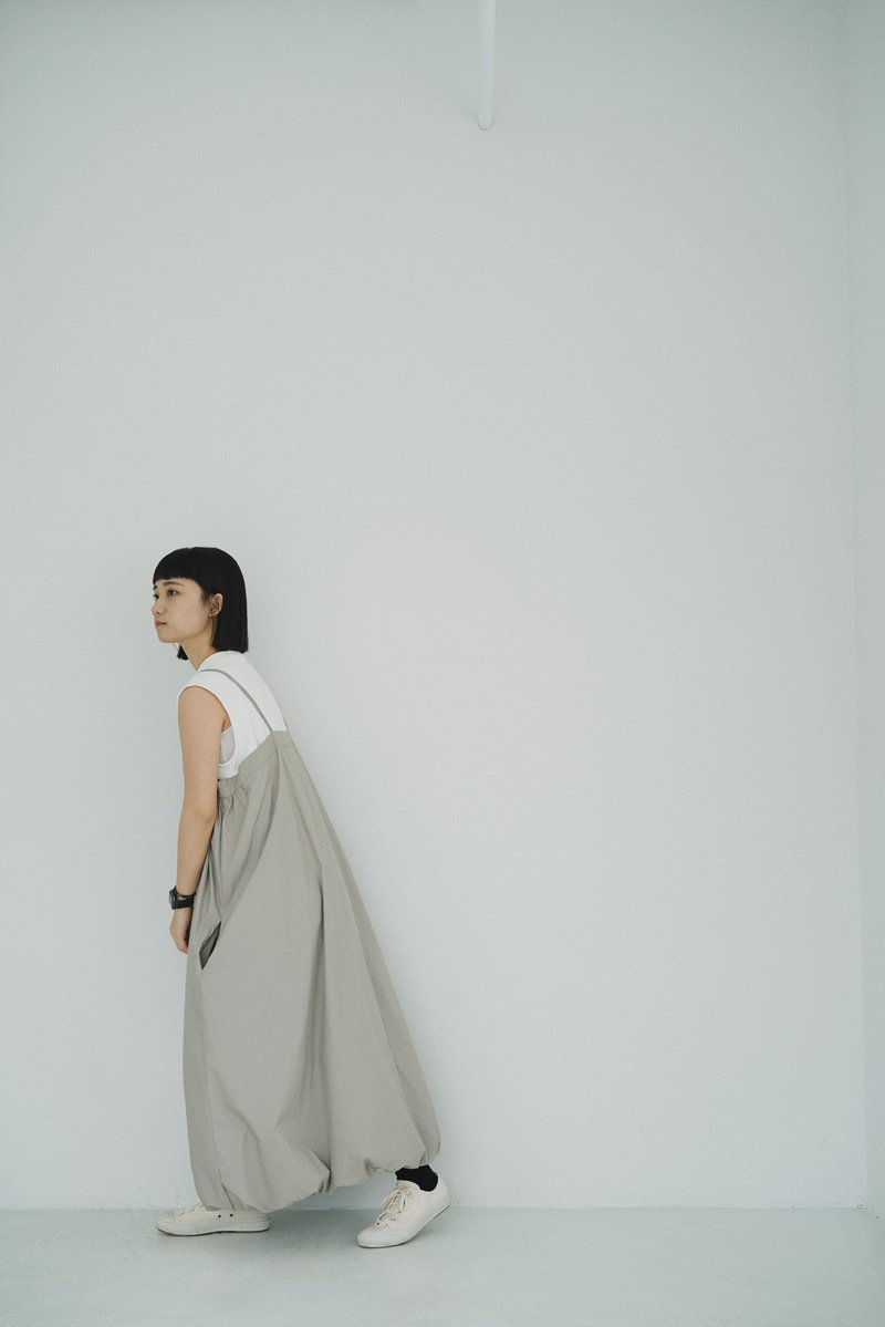 Bubble suspender skirt - gray - One Piece Dresses - Cotton & Hemp Gray