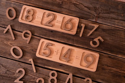 CLV Home Store Addition and Subtraction Game(22 Pieces-Wood Material), Montessori Toy