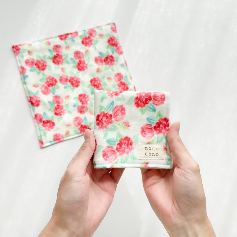 Winter Rose Gauze Handkerchief Made with Organic Cotton - ผ้าเช็ดหน้า - ผ้าฝ้าย/ผ้าลินิน หลากหลายสี