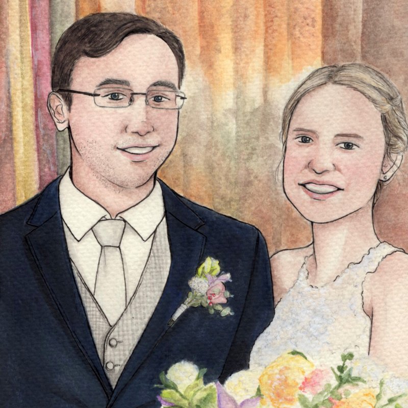 DUNMI等米 |  手繪婚紗 結婚禮物 - 似顏繪/客製畫 - 紙 