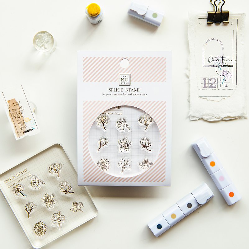 【My Icon Stamp】no30-Weekly Flowers | Clear Stamp、Splice Stamp、Botanical Stamp - Stamps & Stamp Pads - Silicone Transparent