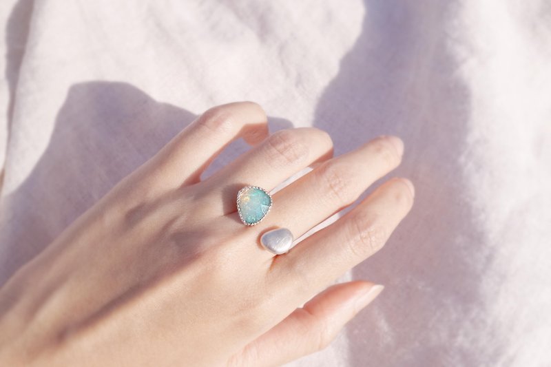Poem of Time - Opal Silver Ring - General Rings - Silver Silver