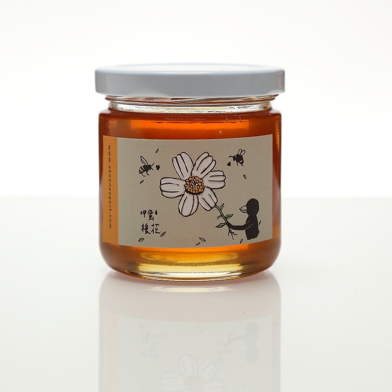 蜂蜜と植物の花を飲む-台中リュウガン蜂蜜 - はちみつ・黒糖 - ガラス イエロー