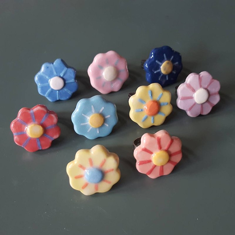 Flower Ring  (free size) - General Rings - Pottery 