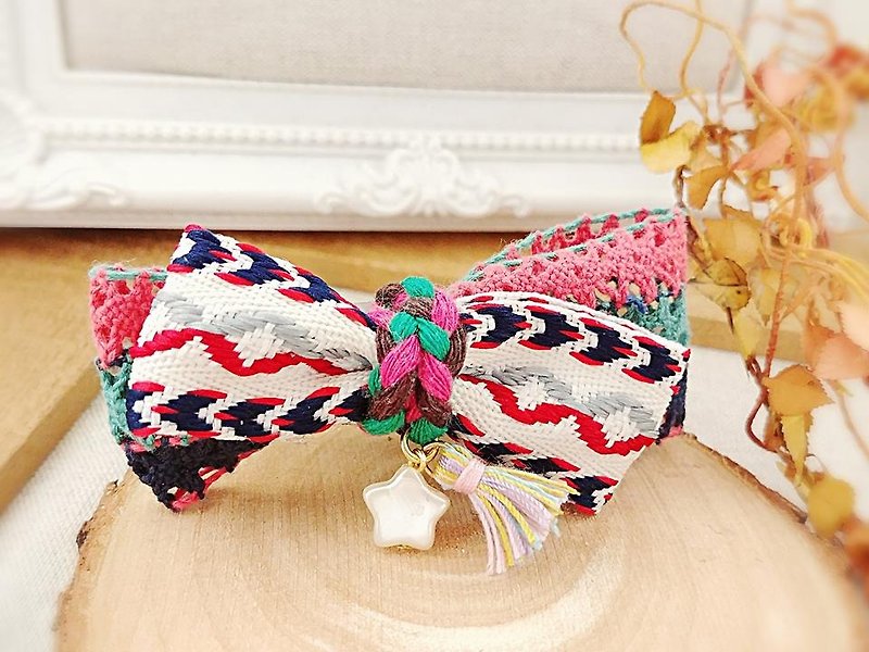 §HUKUROU§ Bohemia bow tie - Hair Accessories - Cotton & Hemp Multicolor