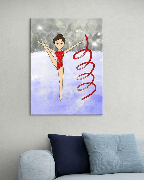 Alenaresuet Gymnast with a ribbon Performan Cute poster Digital picture