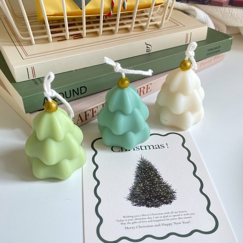 [Christmas Series] Small round ball Christmas tree candles scented candles Christmas gift exchange gifts - เทียน/เชิงเทียน - ขี้ผึ้ง 