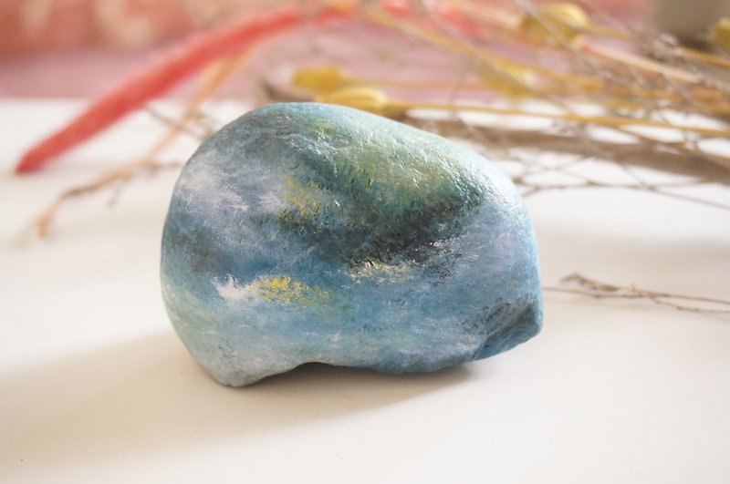 Sea of clouds stone painting - Items for Display - Stone White