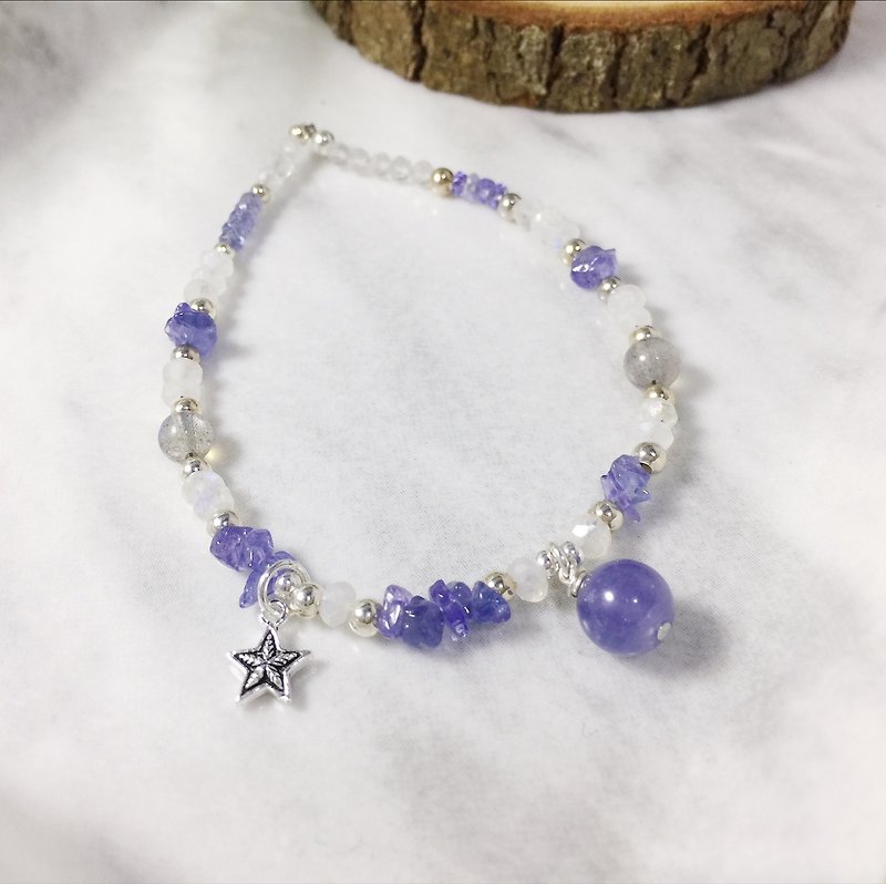 MH sterling silver natural stone custom series _ chasing stars _ Danquan stone - Bracelets - Crystal Purple