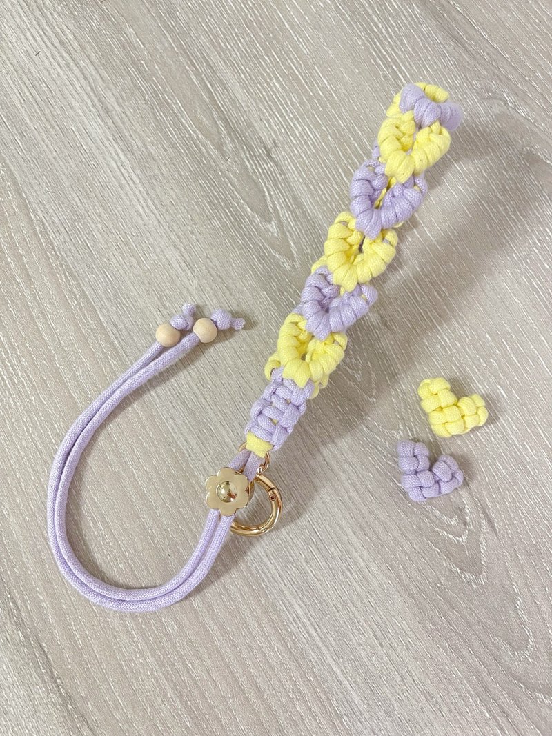 愛心葉兩用手腕繩 - 手機掛繩/背帶 - 棉．麻 