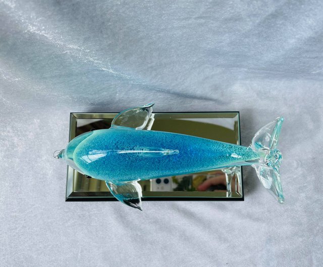 イルカル クリスタルガラスの発光イルカ - ショップ centralglass 置物