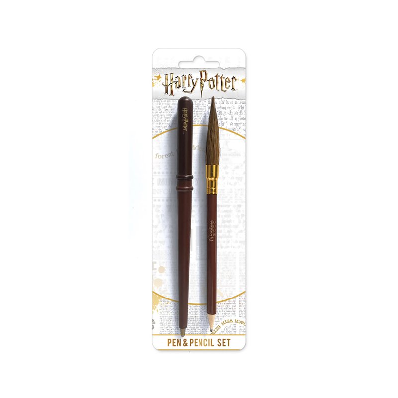 【Perfect Christmas Gift】Harry Potter Wand & Broom Pen and Pencil Set - ปากกา - วัสดุอื่นๆ หลากหลายสี