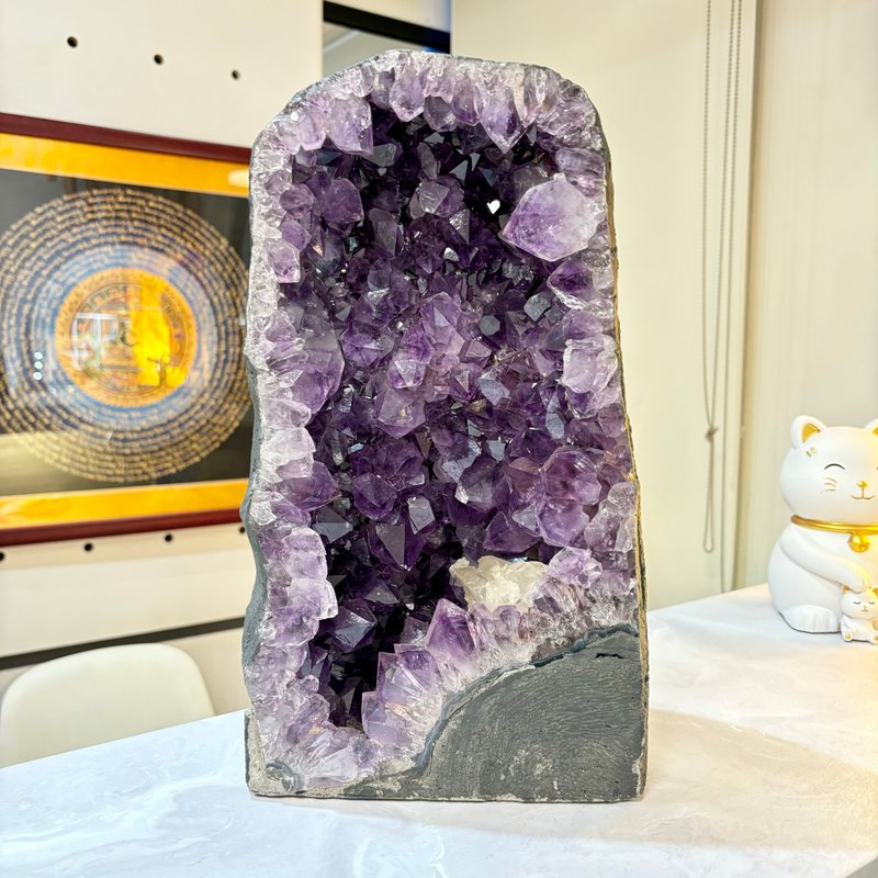 33.3cm Amethyst Cave Feng Shui Shop Decoration Home Office Ajna Chakra Focused Thinking - ของวางตกแต่ง - คริสตัล สีม่วง