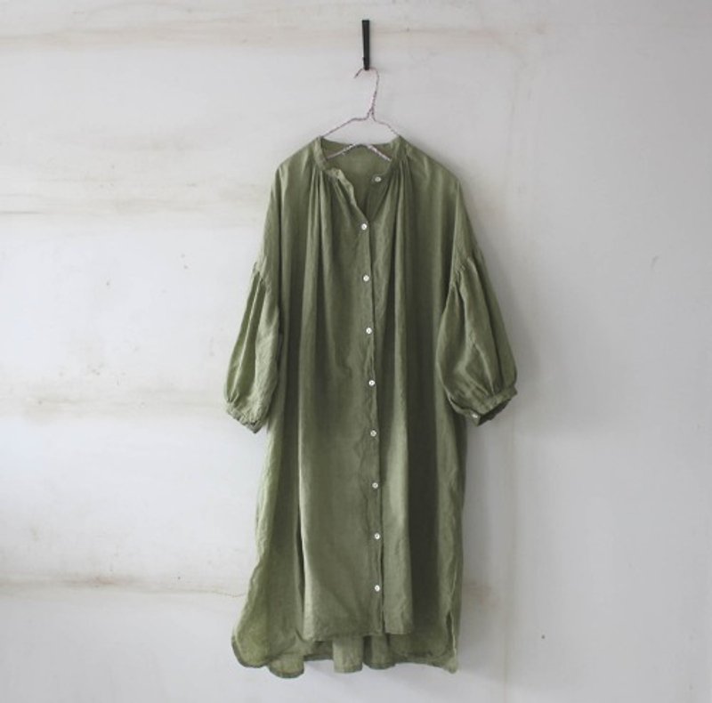 Drop shoulder long shirt in Lithuanian Linen - One Piece Dresses - Cotton & Hemp 