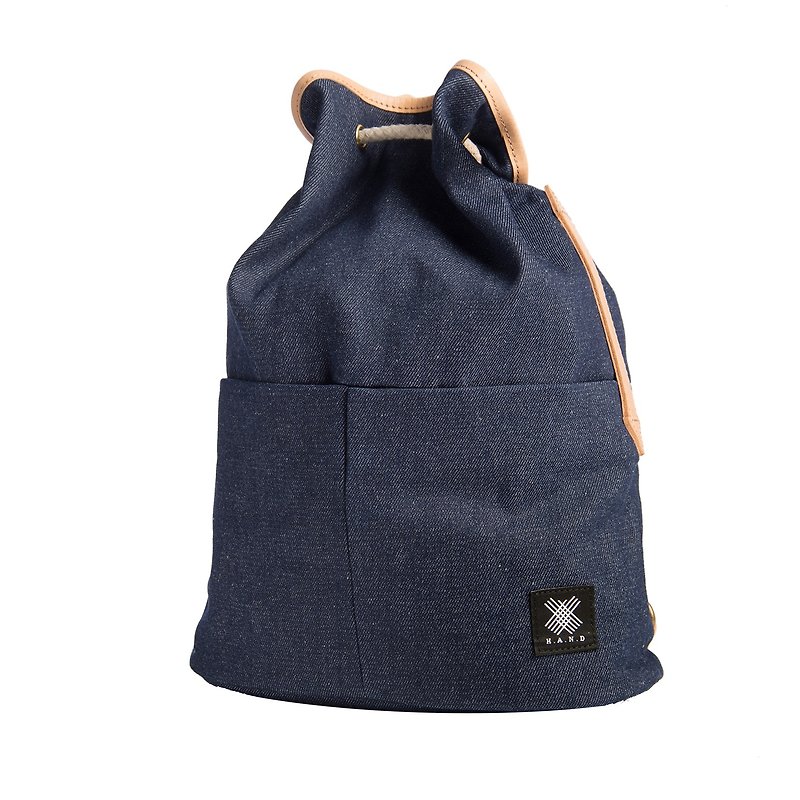 Valentine Light Weight Italy Cow Leather Voyage Backpack- Dark Jeans blue - Messenger Bags & Sling Bags - Cotton & Hemp 