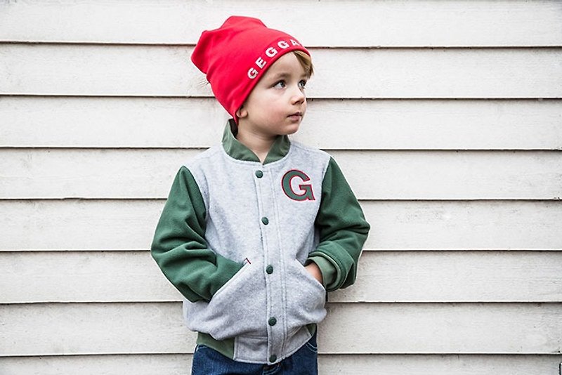 [Nordic children's clothing] Swedish organic cotton children's hat 6 years old and above red/letter - หมวกเด็ก - ผ้าฝ้าย/ผ้าลินิน สีแดง
