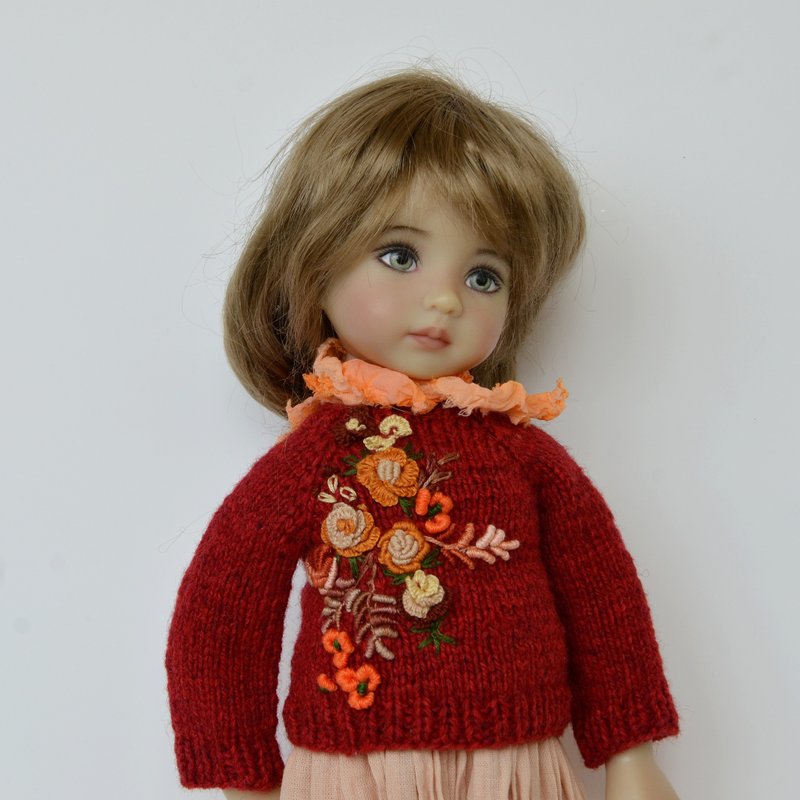 Little Darling doll outfit. Dianna Effner doll clothes - 公仔/玩偶 - 羊毛 紅色