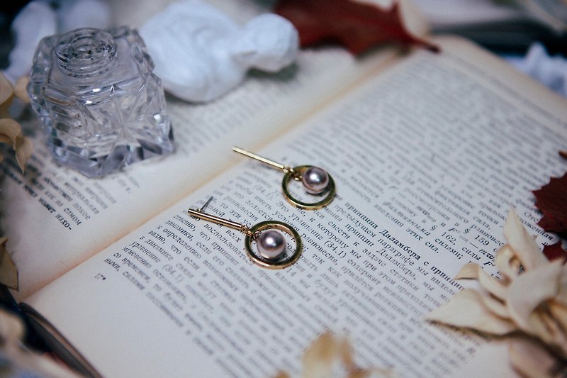 COR-DATE-Minimalism-Champagne Planetary Round Earrings - Earrings & Clip-ons - Other Metals Gold