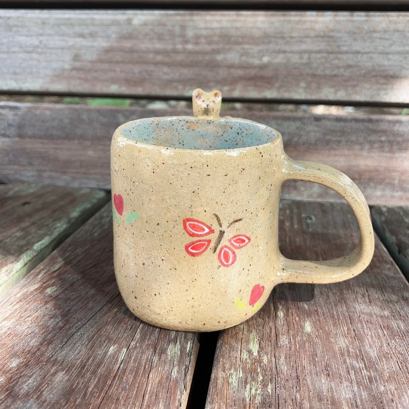 A Lu 小熊陶杯/馬克杯/禮物 美國進口陶土 原創手作 僅此一件 - 咖啡杯/馬克杯 - 陶 多色