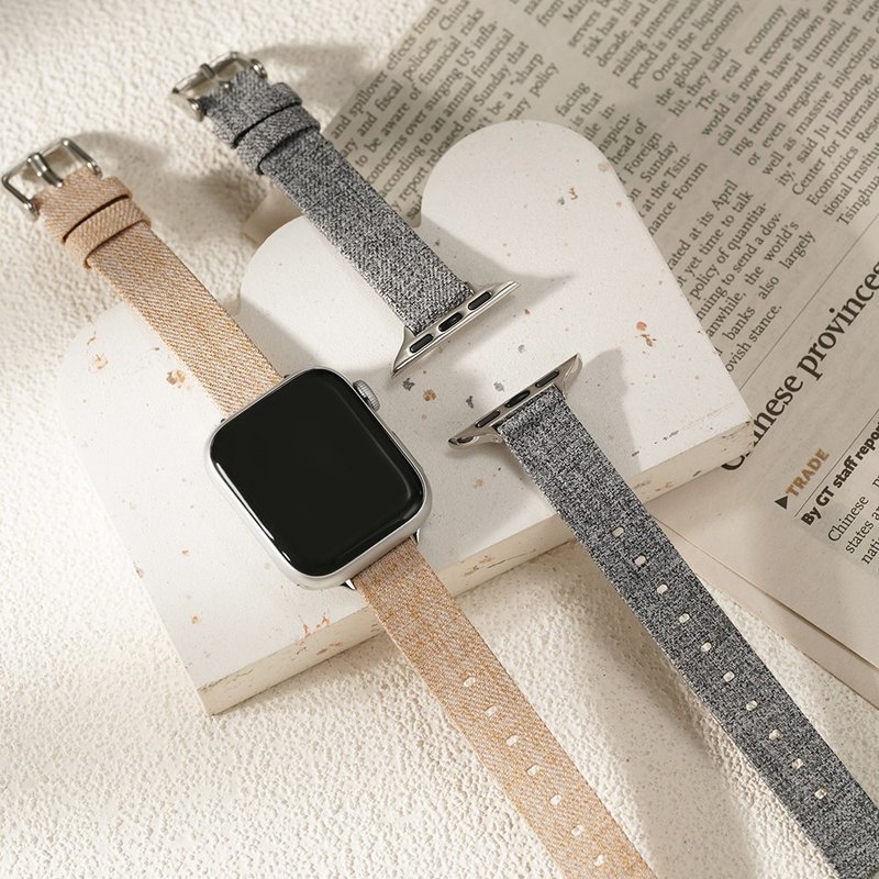 Apple watch - 【初春色系】細帆布 蘋果錶帶 - 錶帶 - 其他材質 