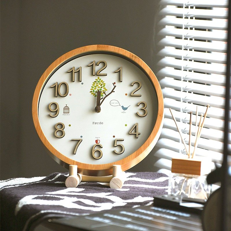 Forest Paradise Silent Clock Wall Clock + Wooden Frame Set - Clocks - Wood Brown