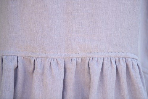 Linen＆Organiccottonガーゼ ゆったり半袖ロングワンピース