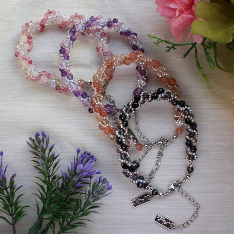 Six Cats Natural Crystal Duobao Design Braided Bracelet Gift - Bracelets - Crystal 