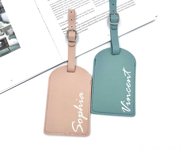 Faux Leather Teal Luggage Tag