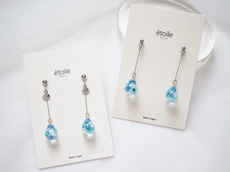 Swarovski 水滴長型垂墜耳環 SDL-11 - 耳環/耳夾 - 樹脂 藍色