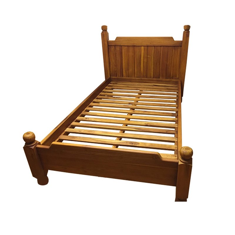 【吉迪市100%全柚木家具】HABE003AJ 柚木古典造型床架組 (單人) - 寢具/床包 - 木頭 咖啡色