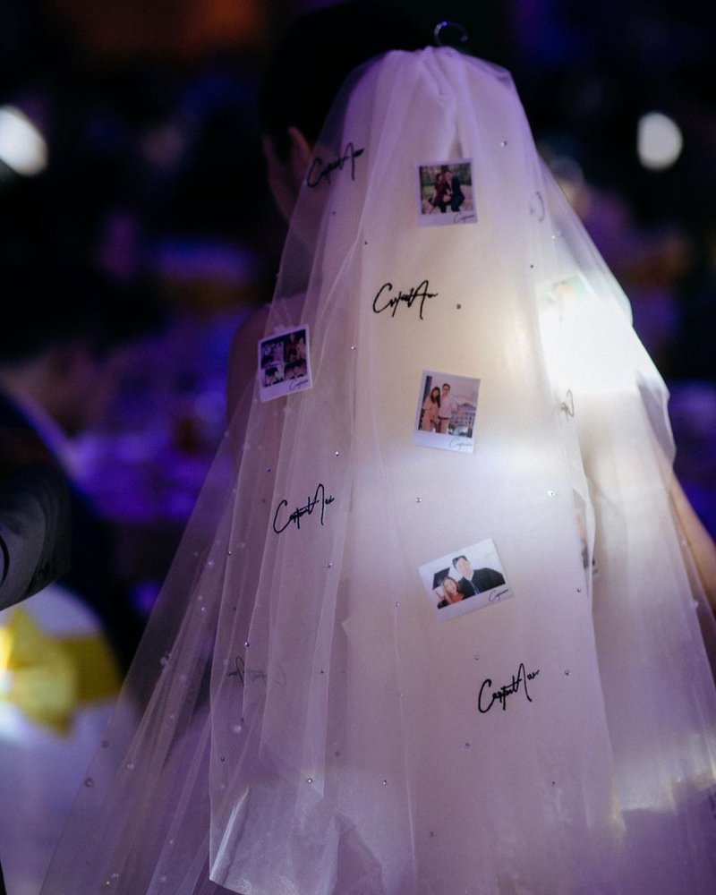 Polaroid Wedding Veil - 髮夾/髮圈 - 聚酯纖維 白色
