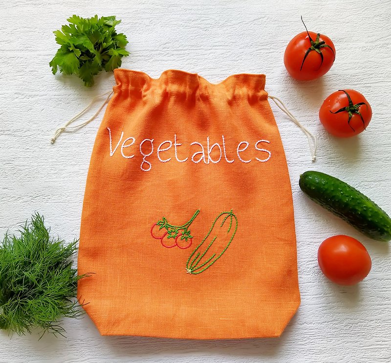 Vegetable bags for storage, Eco friendly produce bags, Linen storage bags